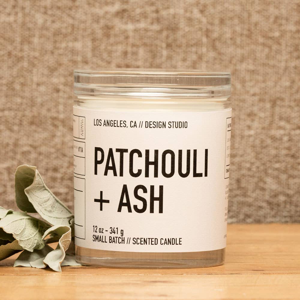 12 oz Patchouli & Ash Scented Candle