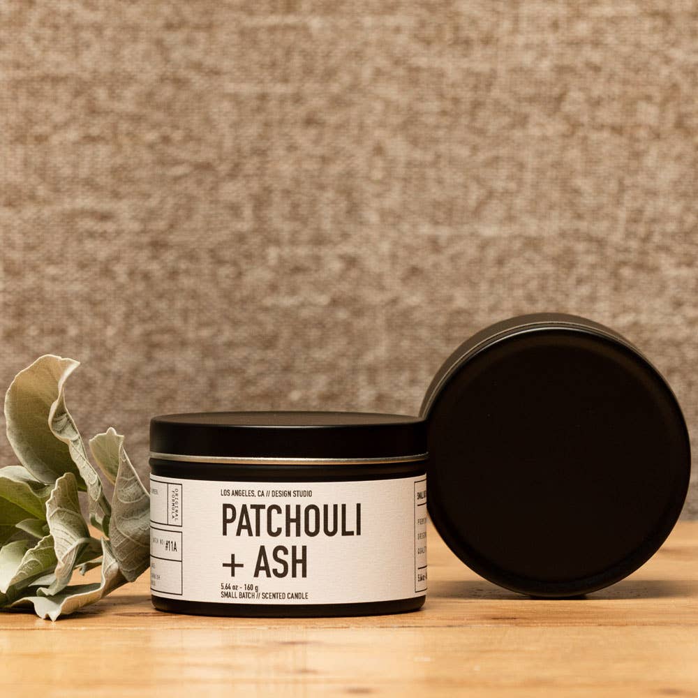 5.7 oz Patchouli & Ash Scented Travel Tin Candle