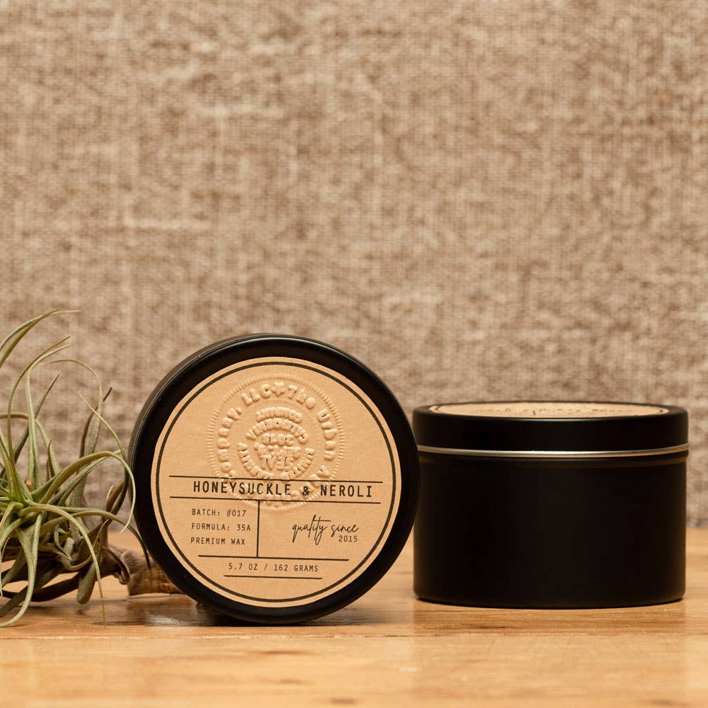5.7 oz Honeysuckle & Neroli Scented Travel Tin Candle