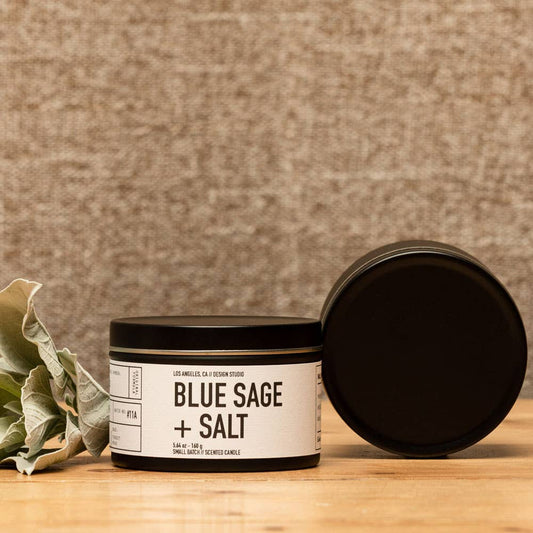 5.7 oz Blue Sage & Salt Scented Travel Tin Candle