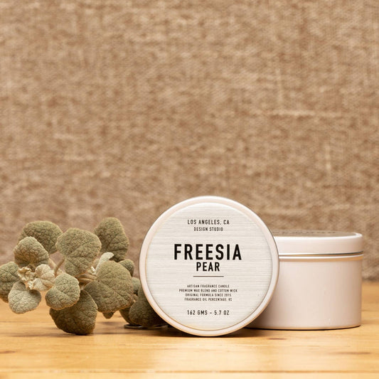 5.7 oz Freesia Pear Candle Tin