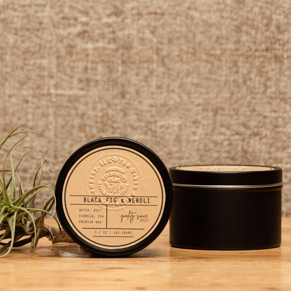 5.7 oz Black Fig & Neroli Scented Travel Tin Candle